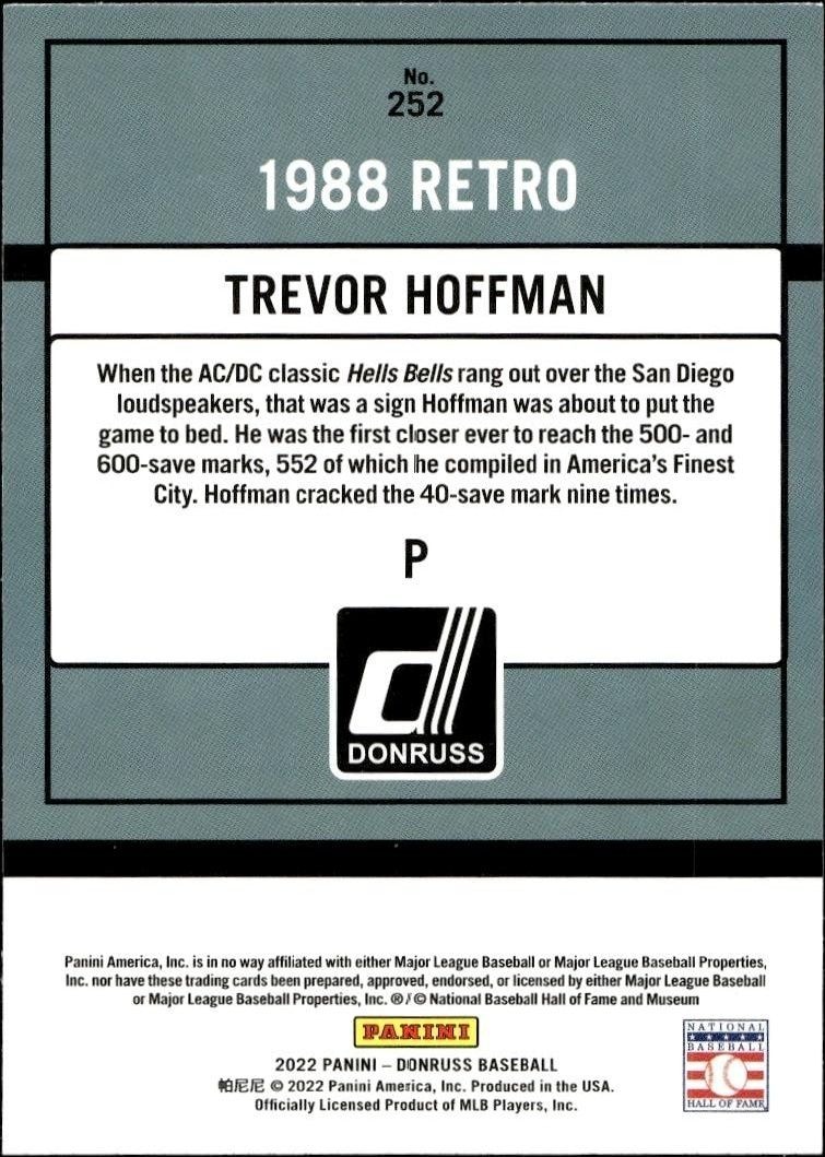 2022 Panini Donruss Trevor Hoffman #252 baseball trading card back