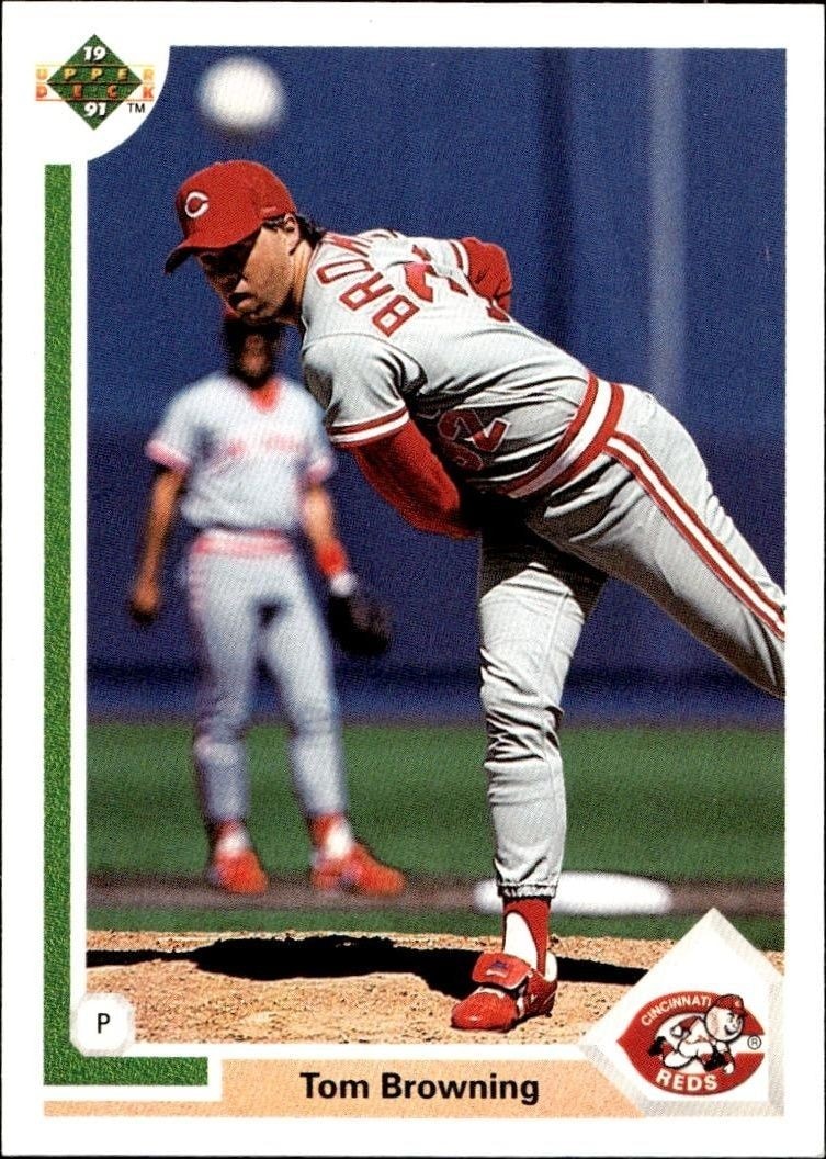 1991 Upper-Deck Low Number Tom Browning #633 trading card