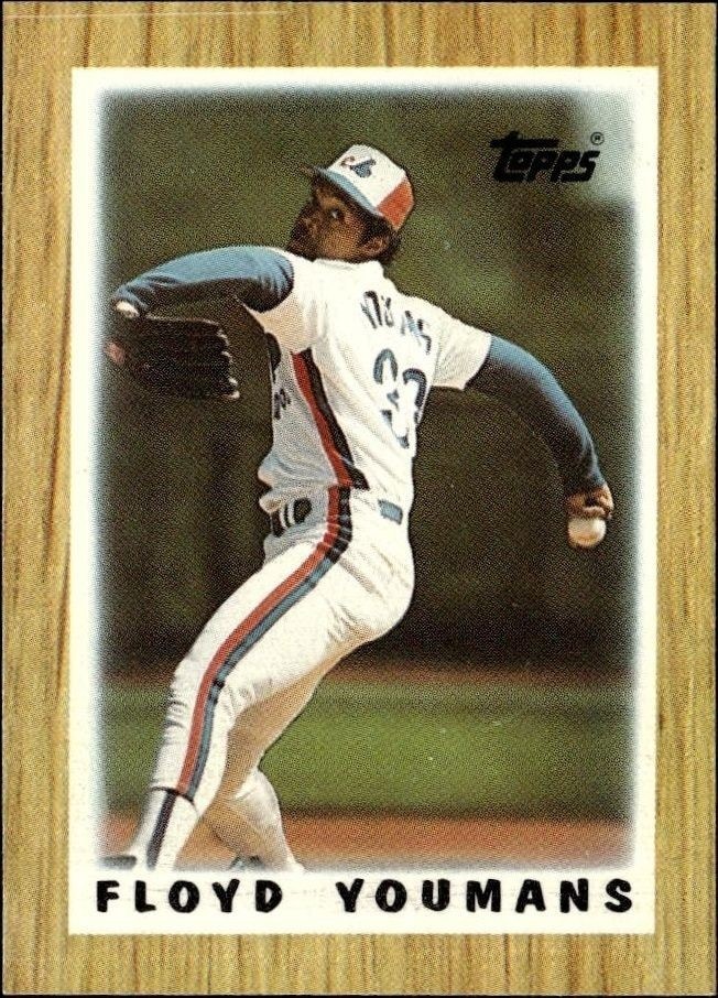 1987 Topps Minis Floyd Youmans #19 trading card