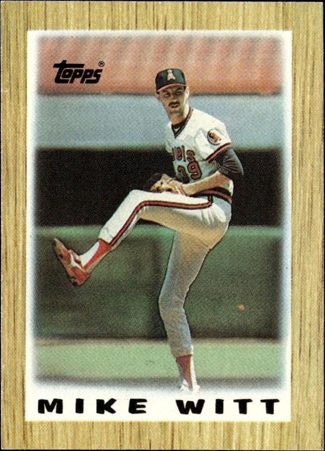 1987 Topps Minis Mike Witt #48 trading card