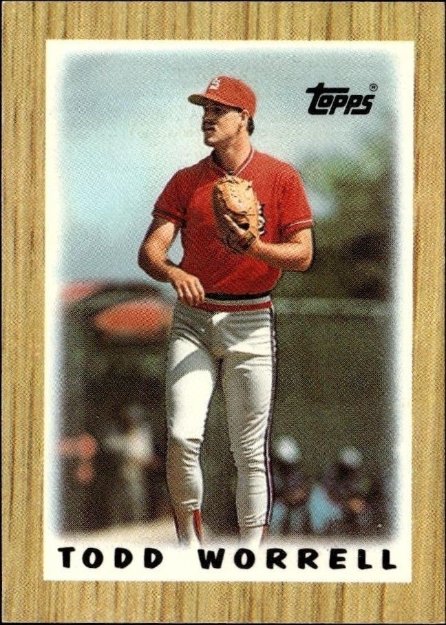 1987 Topps Minis Todd Worrell #34 trading card