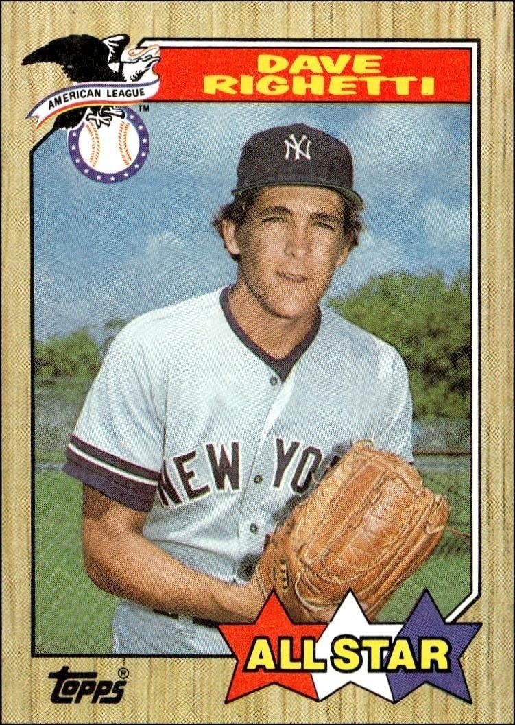 1987 Topps Dave Righetti #616 trading card