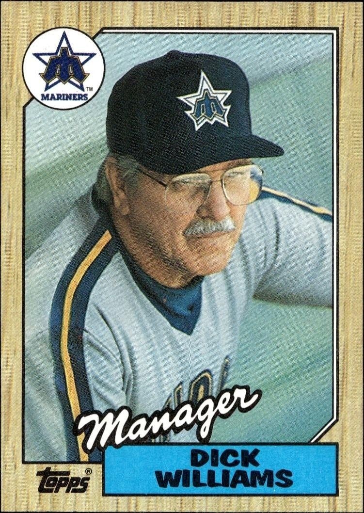 1987 Topps Dick Williams #418 trading card