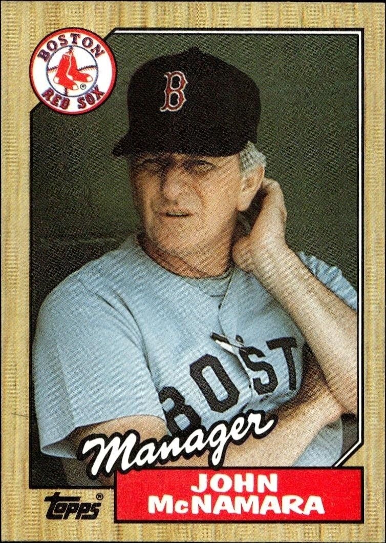 1987 Topps John McNamara #368 trading card