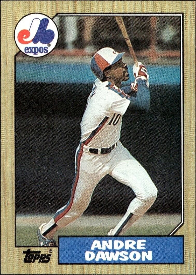 1987 Topps Andre Dawson #345 trading card