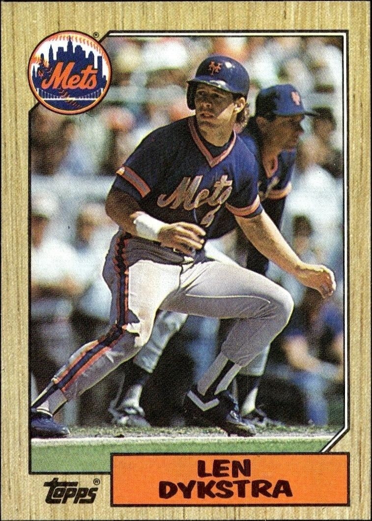 1987 Topps Len Dykstra #295 trading card