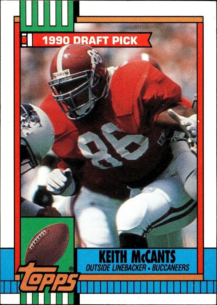 1990 Topps Keith McCants #399 trading card