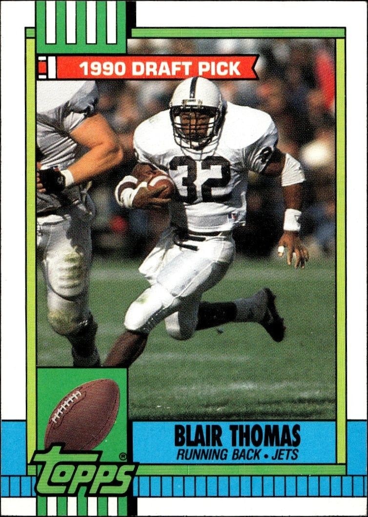 1990 Topps Blair Thomas #448 trading card