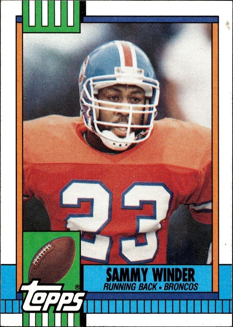 1990 Topps Sammy Winder #45 trading card