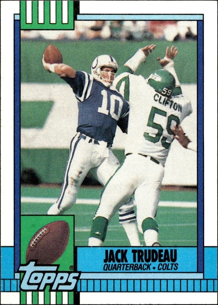 1990 Topps Jack Trudeau #303 trading card