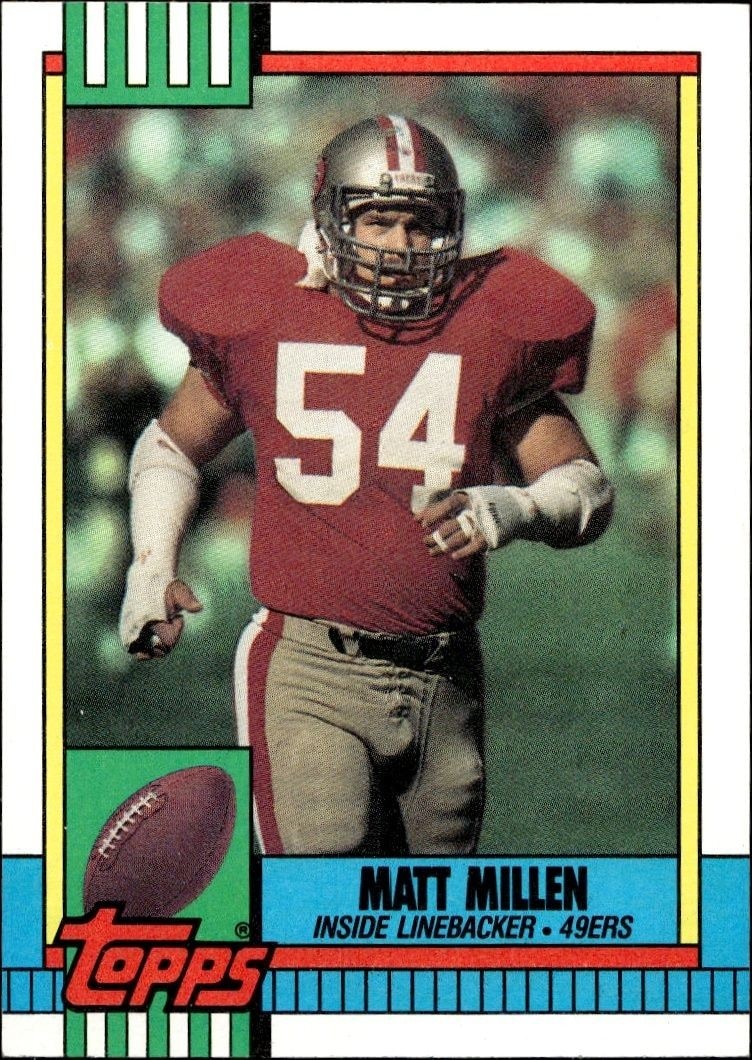 1990 Topps Matt Millen #7 trading card