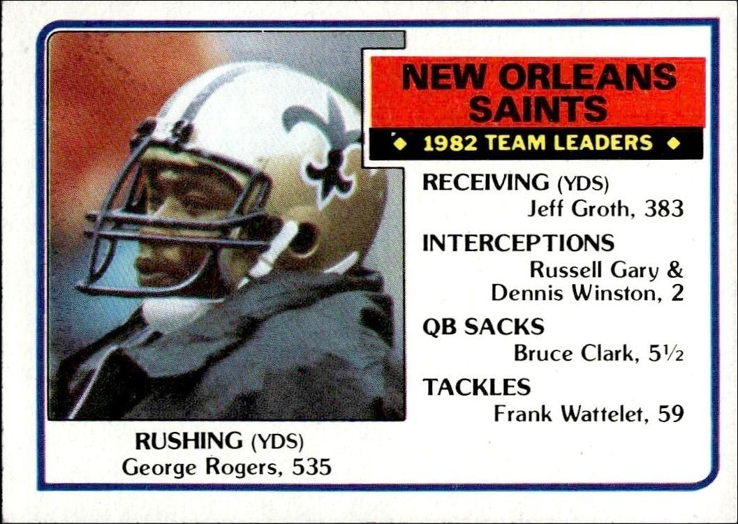 1983 Topps George Rogers #109 trading card