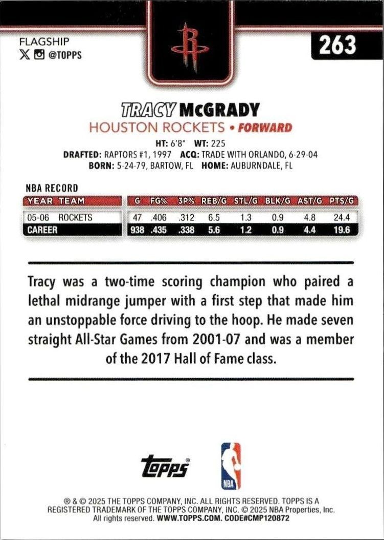2025-26 Topps Tracy McGrady #263 basketball trading card back