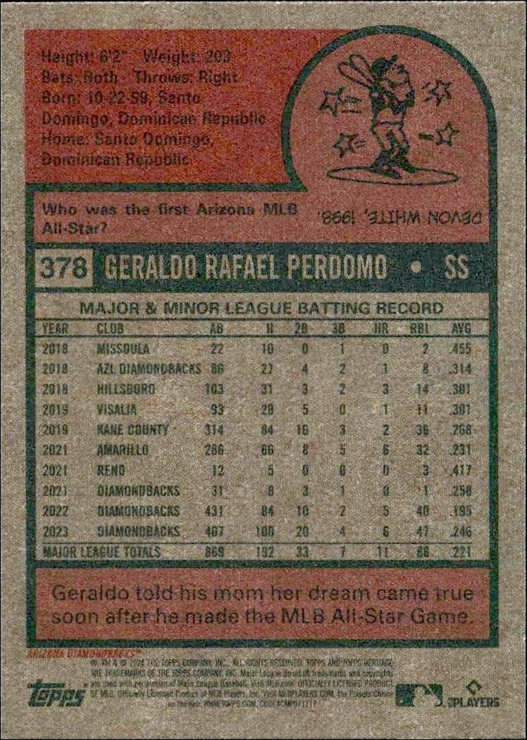 2017 Panini Heritage Geraldo Perdomo #378 football trading card back