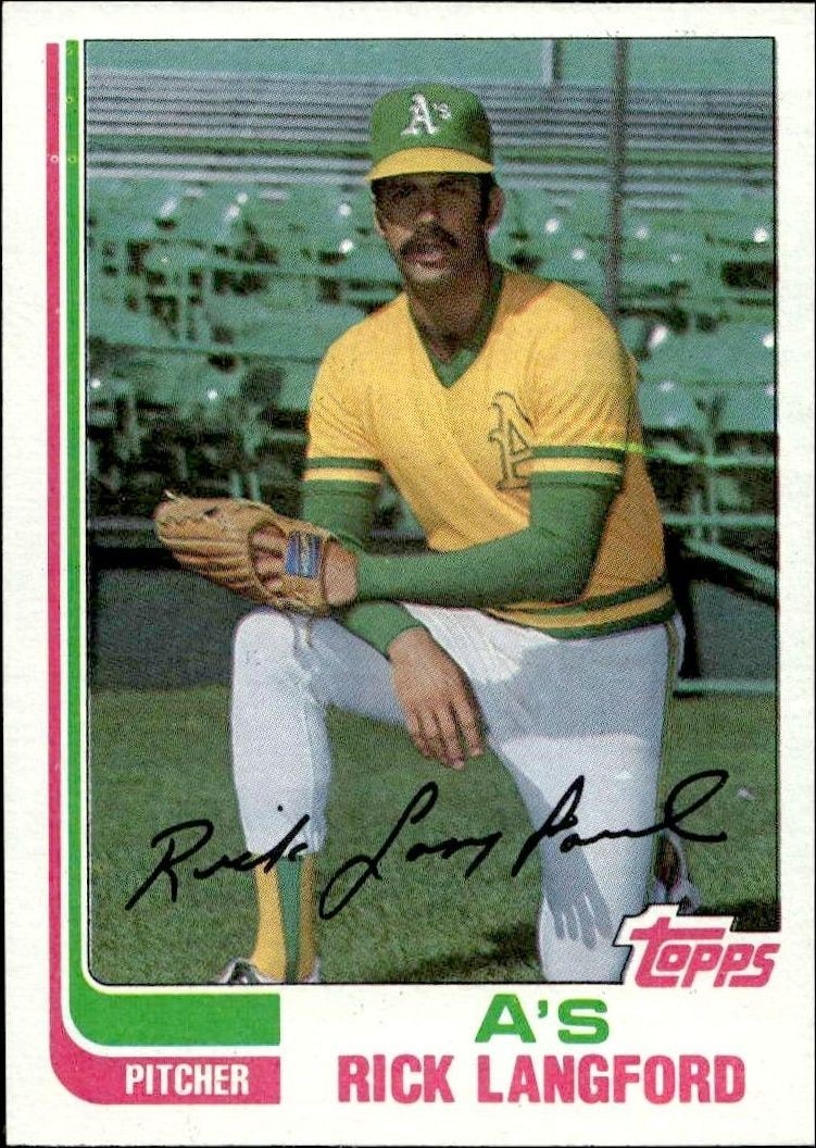 1982 Topps Rick Langford #454 trading card