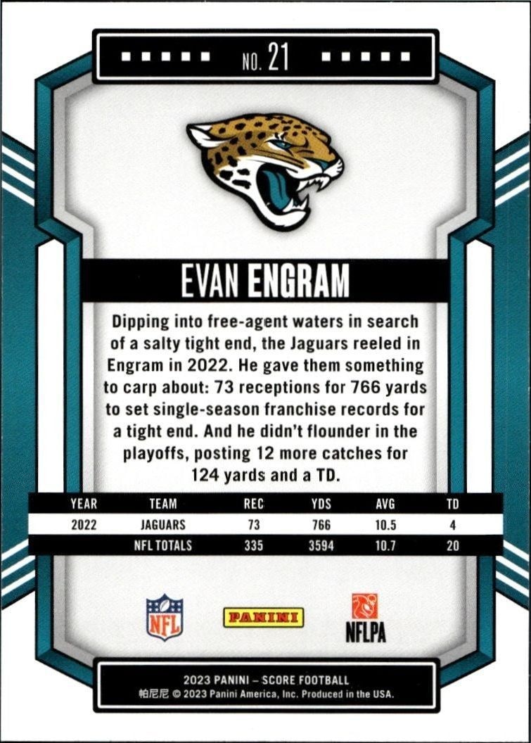2023 Panini Score Evan Engram #21 football trading card back