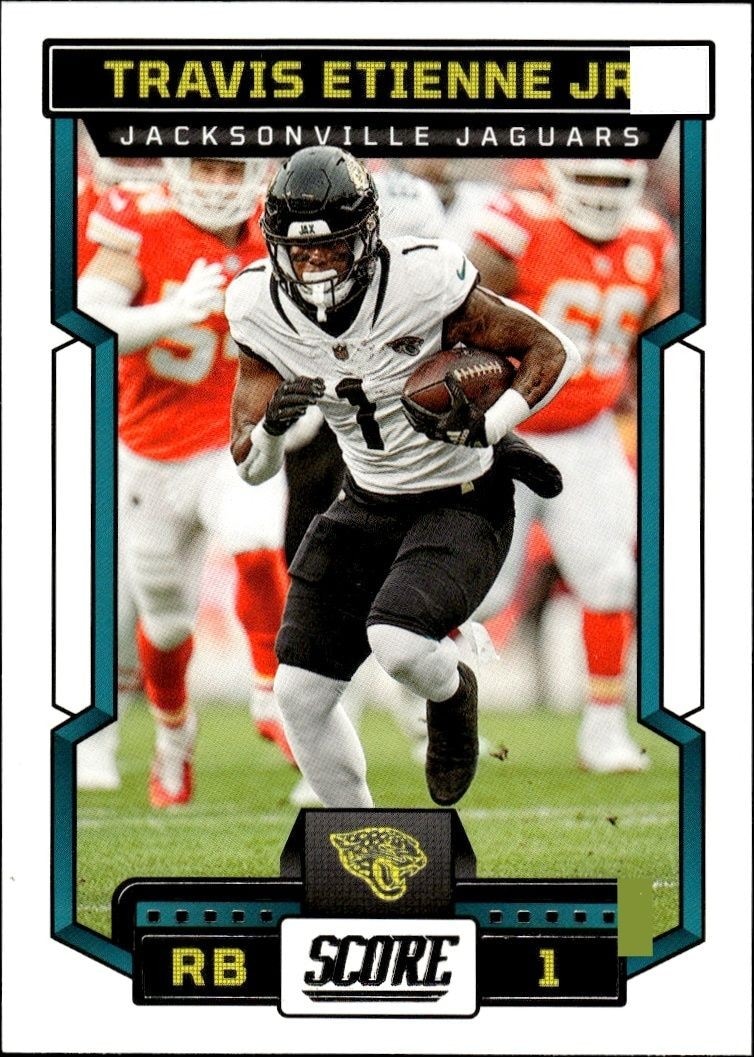 2023 Panini Score Travis Etienne Jr. #18 trading card