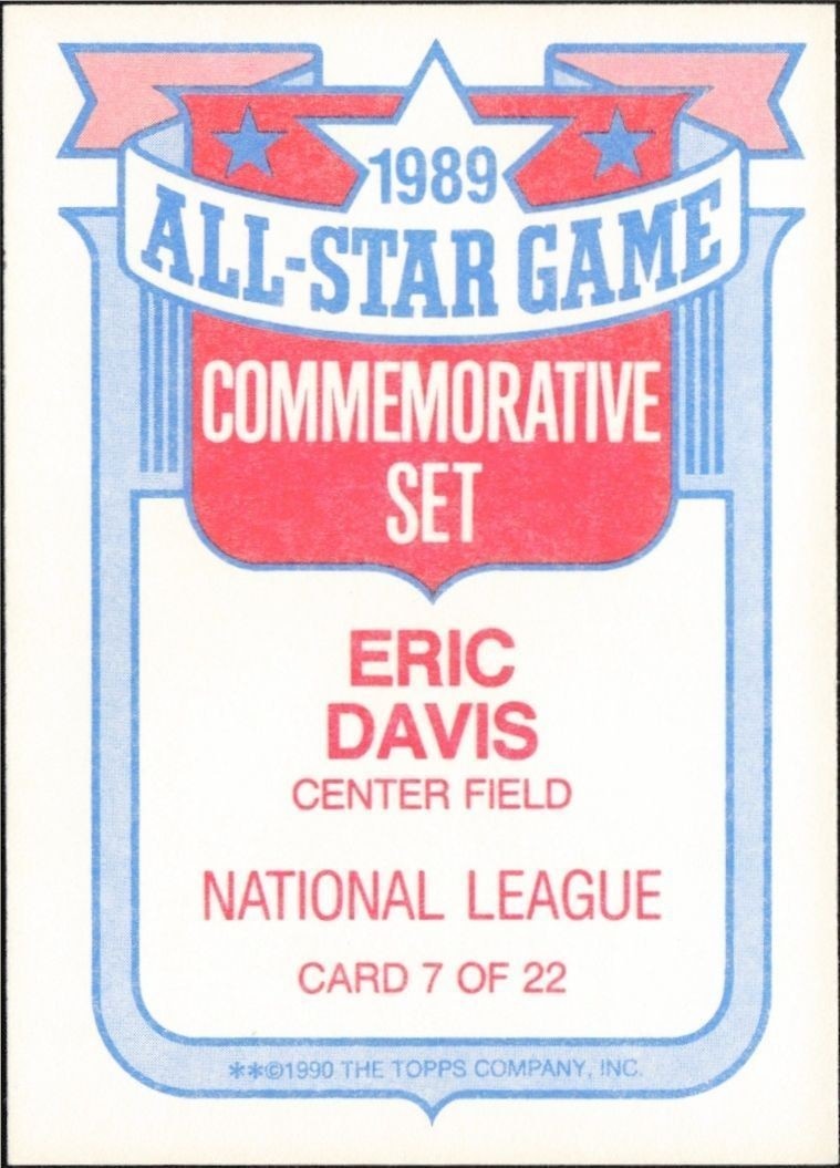 1990 Topps Eric Davis #7 baseball trading card back