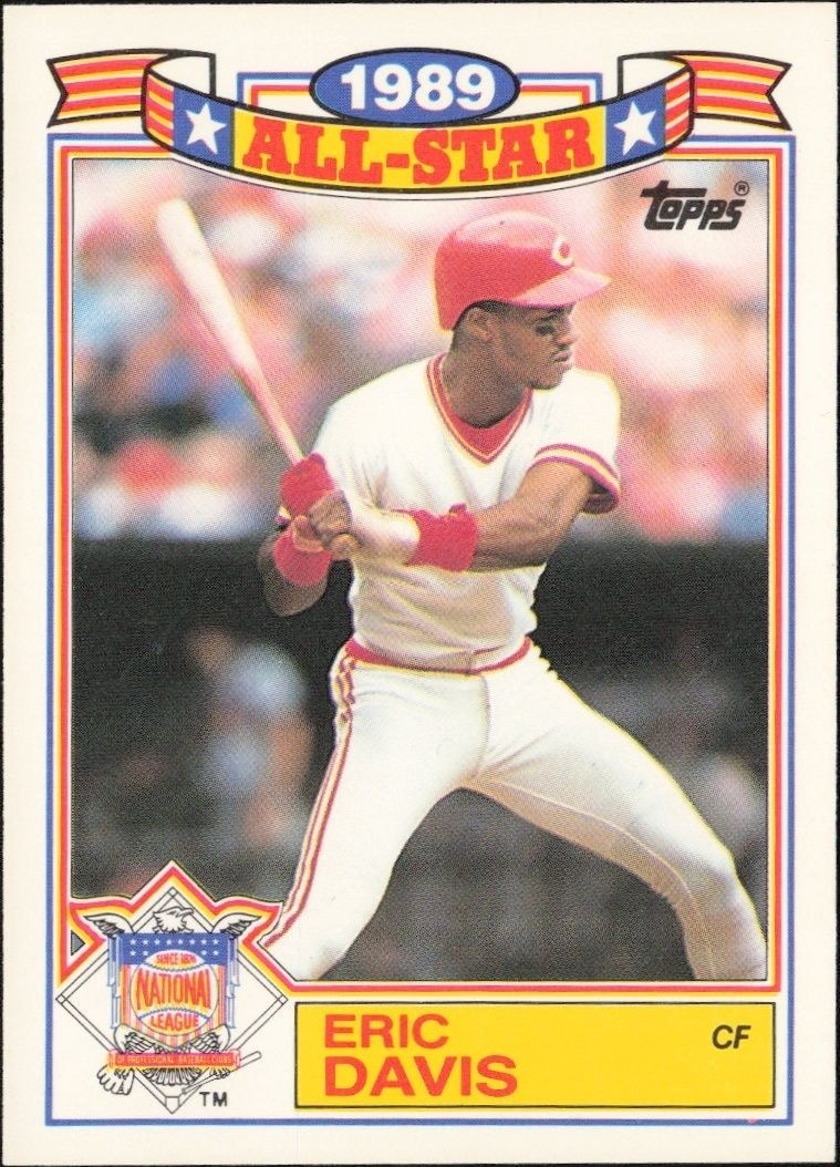 1990 Topps Eric Davis #7 trading card