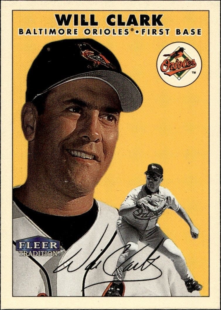 2000 Fleer Tradition Glossy Will Clark #273 trading card