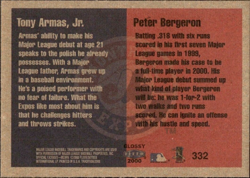 2000 Fleer Tradition Glossy Brian Schneider #U146 baseball trading card back
