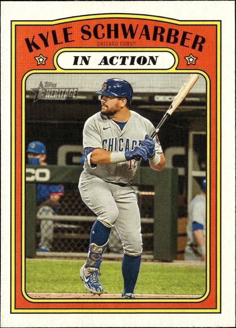 2021 Topps Heritage Kyle Schwarber #140 trading card