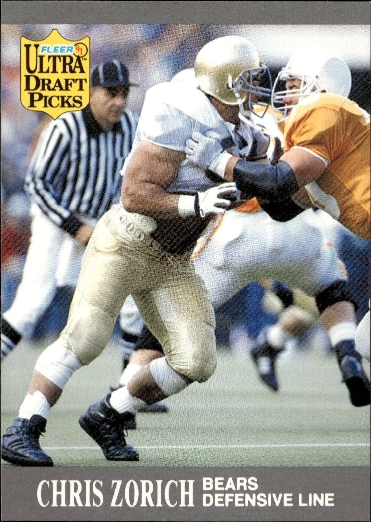 1991 Fleer Ultra Chris Zorich #298 trading card
