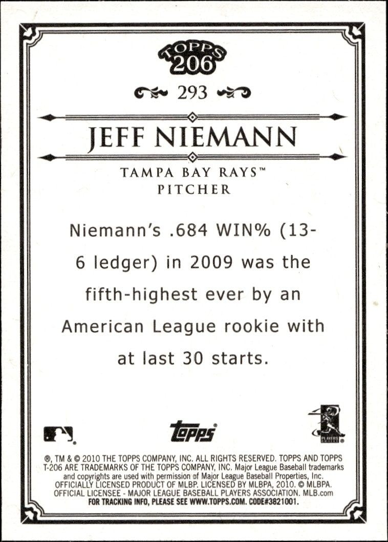 2010 Topps T206 Jeff Niemann #293 baseball trading card back