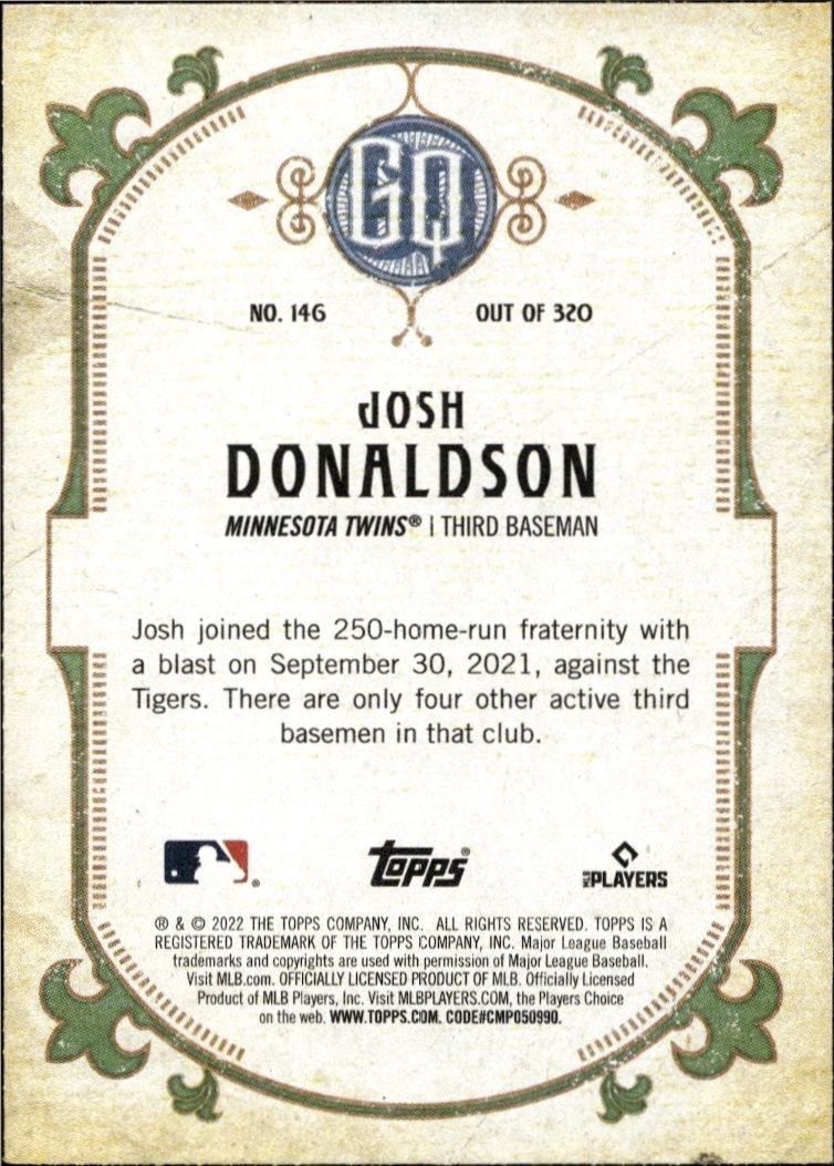 2022 Topps Gypsy Queen Josh Donaldson #146 baseball trading card back