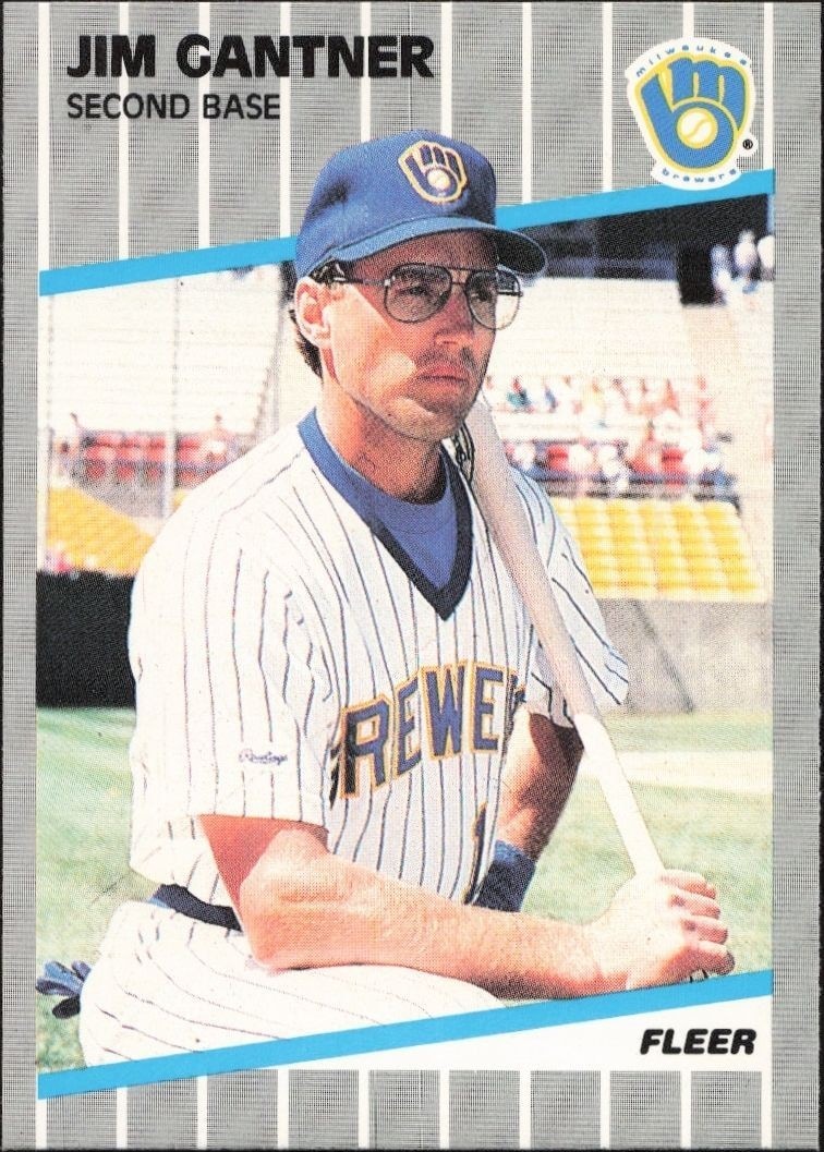 1989 Fleer Jim Gantner #186 trading card