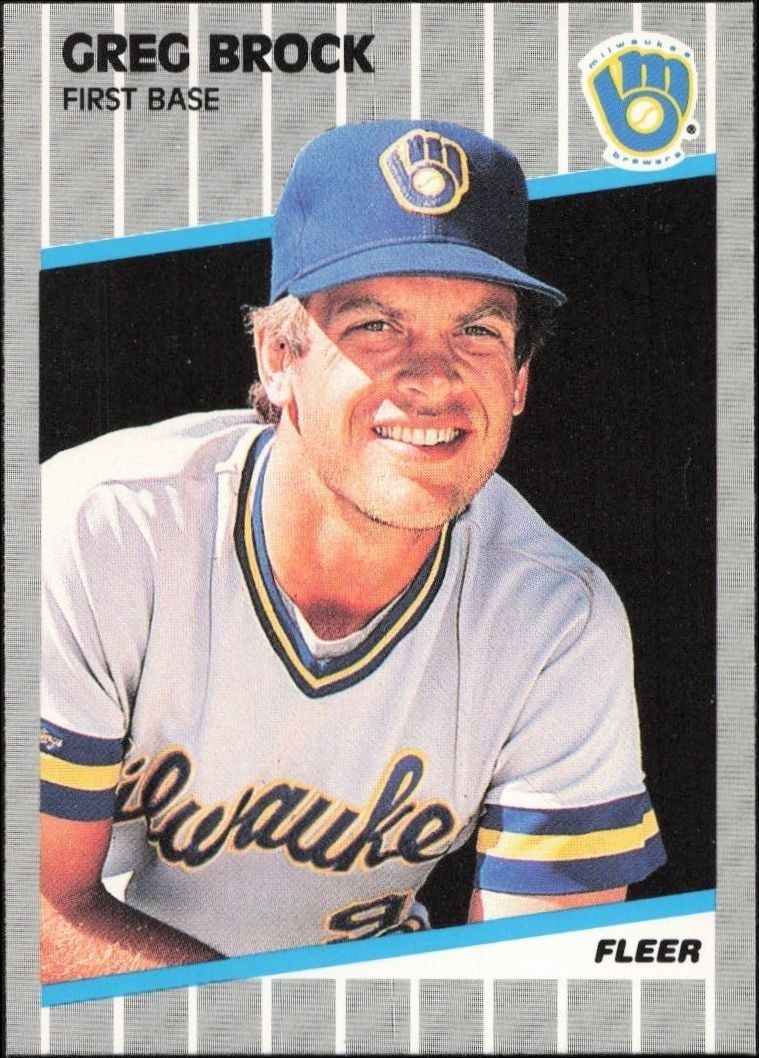 1989 Fleer Greg Brock #181 trading card