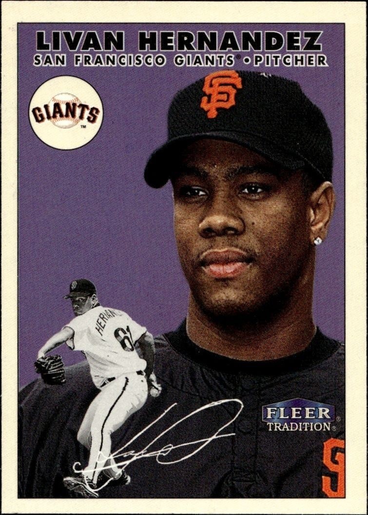 2000 Fleer Tradition Glossy Livan Hernandez #428 baseball trading card front