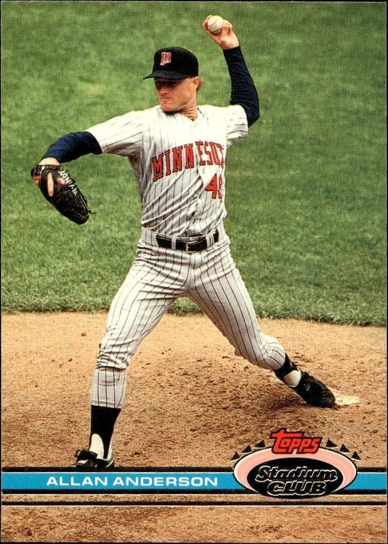 1991 Topps Stadium Club Allan Anderson #188 trading card