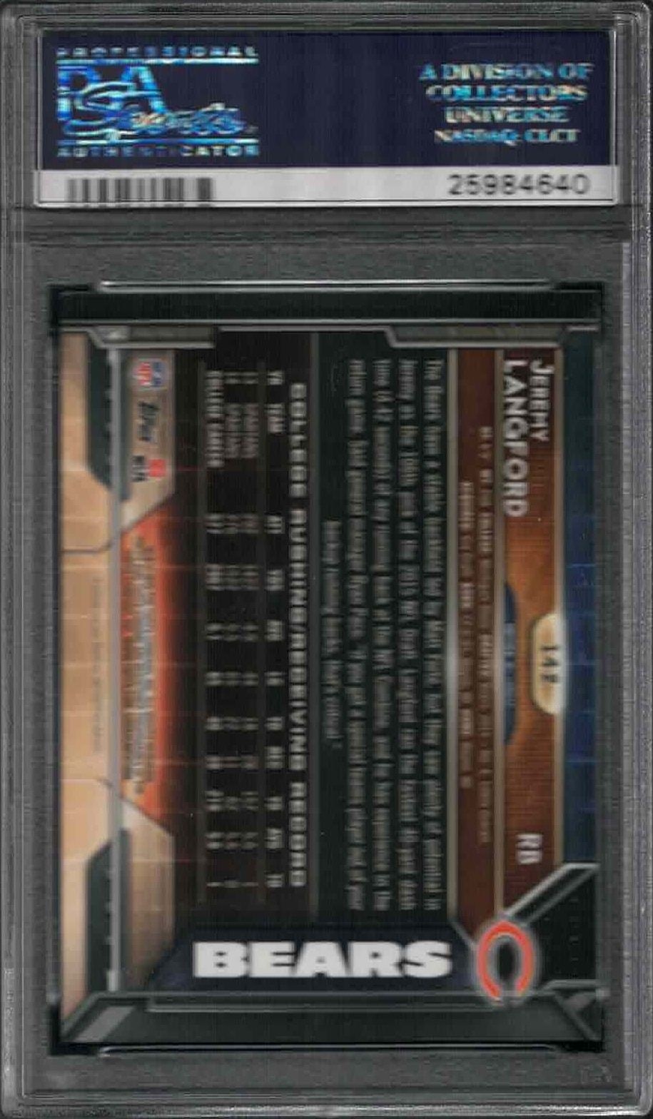 2015 Topps Chrome Jeremy Langford #142 football trading card back