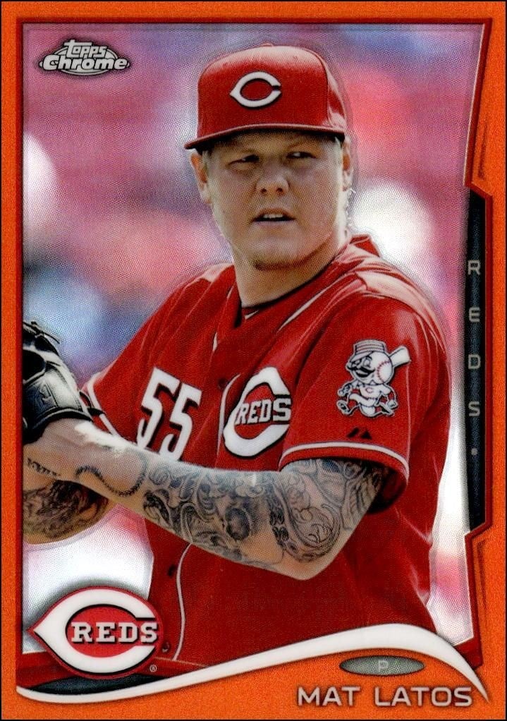 2014 Topps Chrome Mat Latos #72 trading card