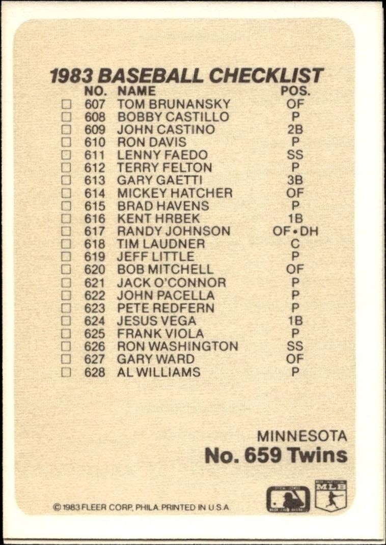 1983 Fleer Mark Wagner #582 baseball trading card back