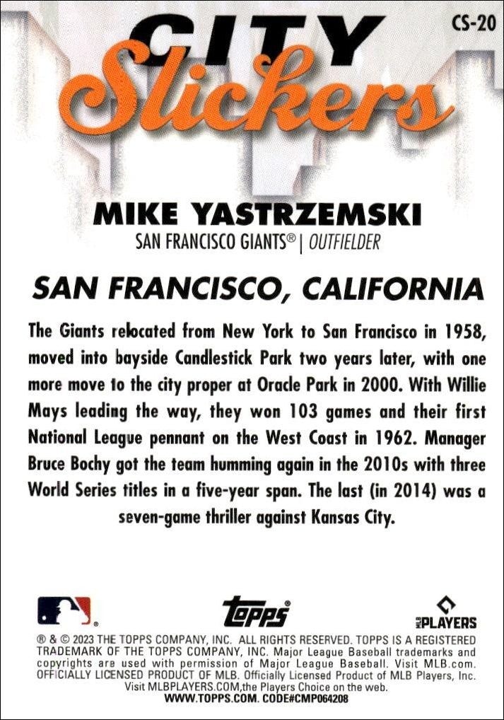 2023 Topps Big League Mike Yastrzemski #CS-20 baseball trading card back
