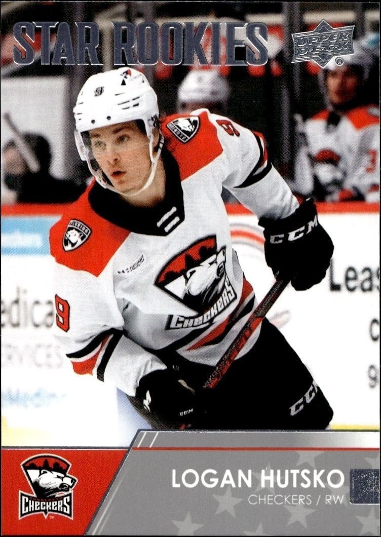 2021-22 Upper-Deck AHL Logan Hutsko #101 trading card