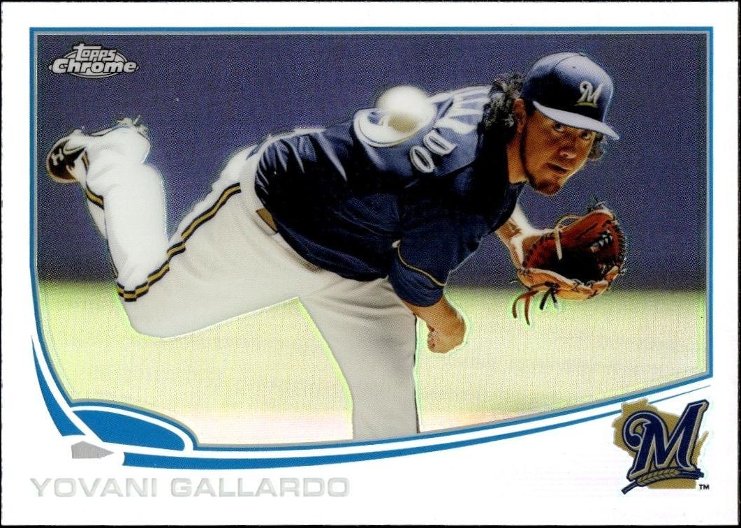2013 Topps Chrome Yovani Gallardo #13 trading card