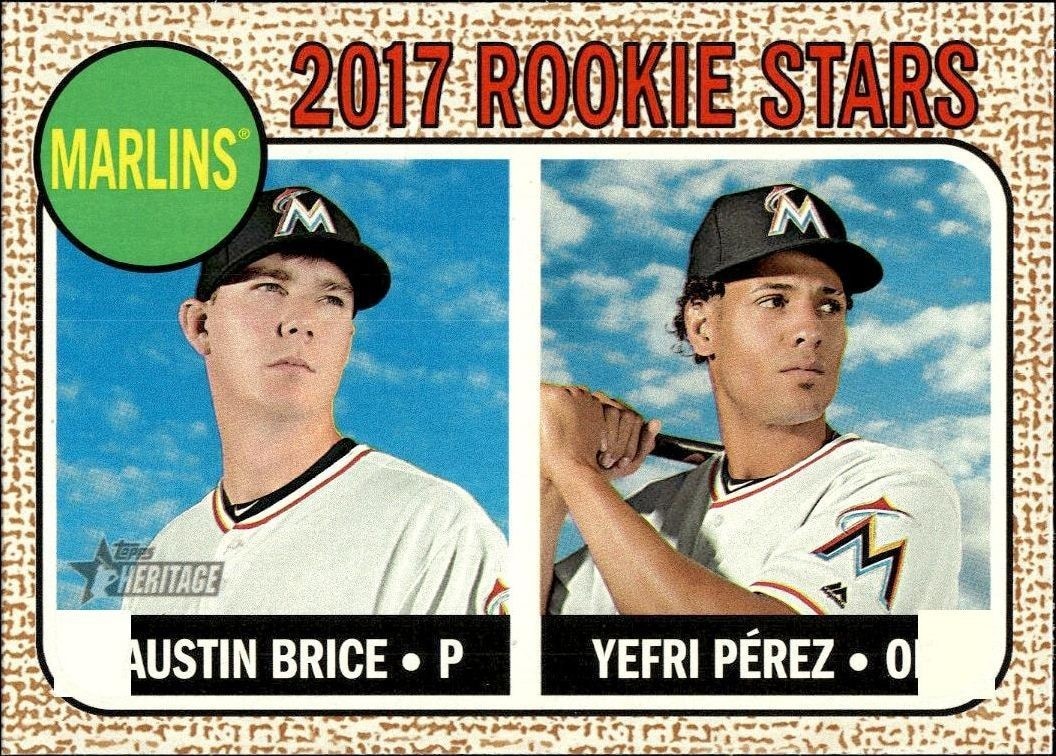 2017 Topps Heritage Austin Brice #42 trading card