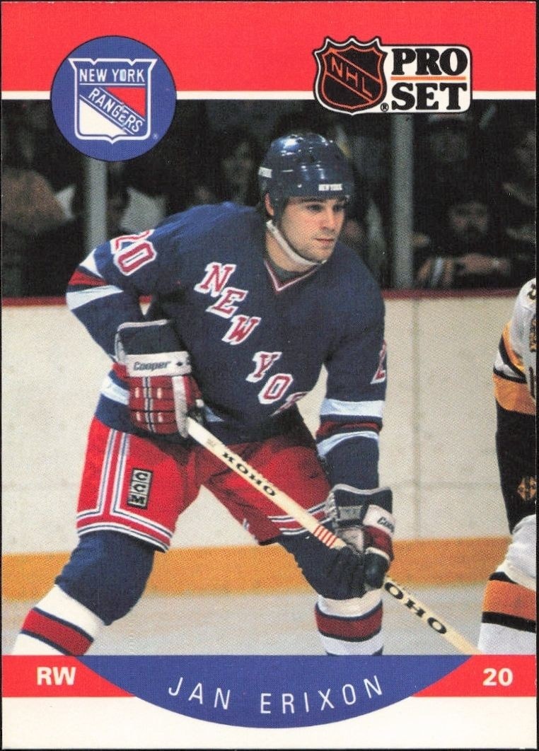 1990-91 Pro-Set NHL Series 1 Jan Erixon #195 trading card
