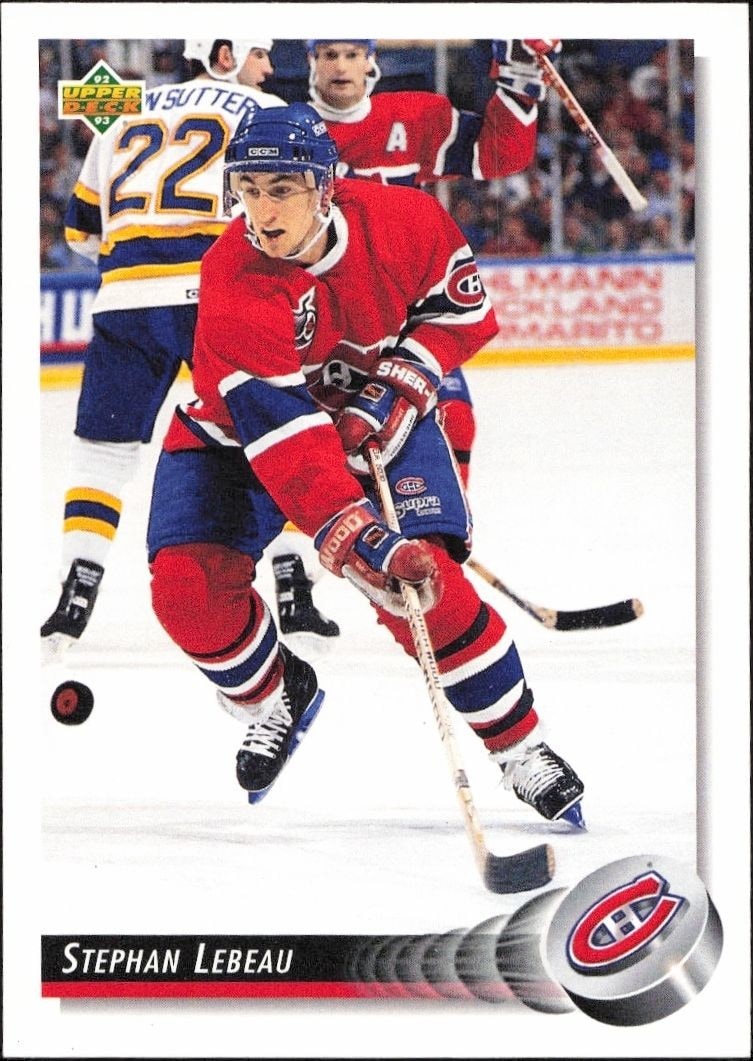 1992-93 Upper-Deck Stephan Lebeau #213 trading card