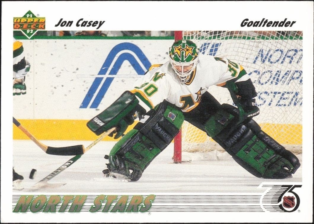 1991-92 Upper-Deck Jon Casey #205 trading card