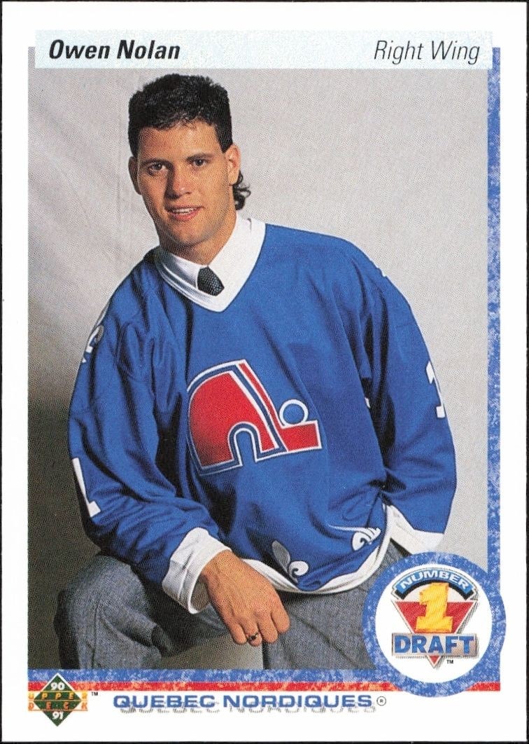 1990-91 Upper-Deck Owen Nolan #352 trading card