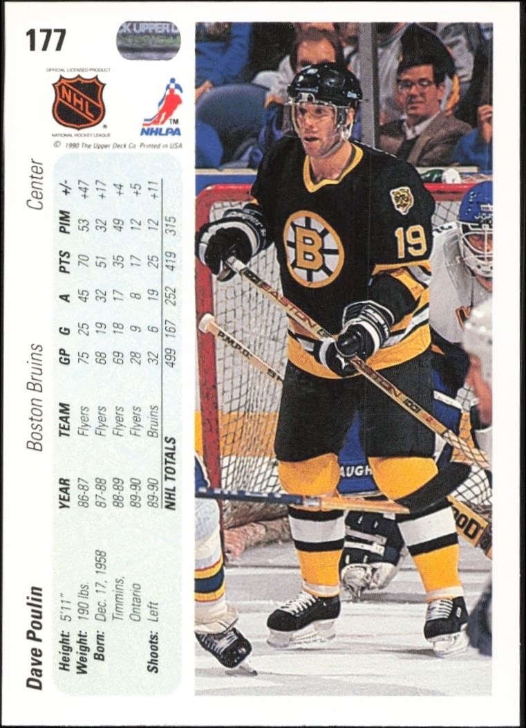 1990-91 Upper Deck Dave Poulin #177 hockey trading card back