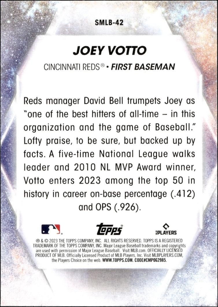 2023 Topps Series 2 Joey Votto #SMLB-42 baseball trading card back