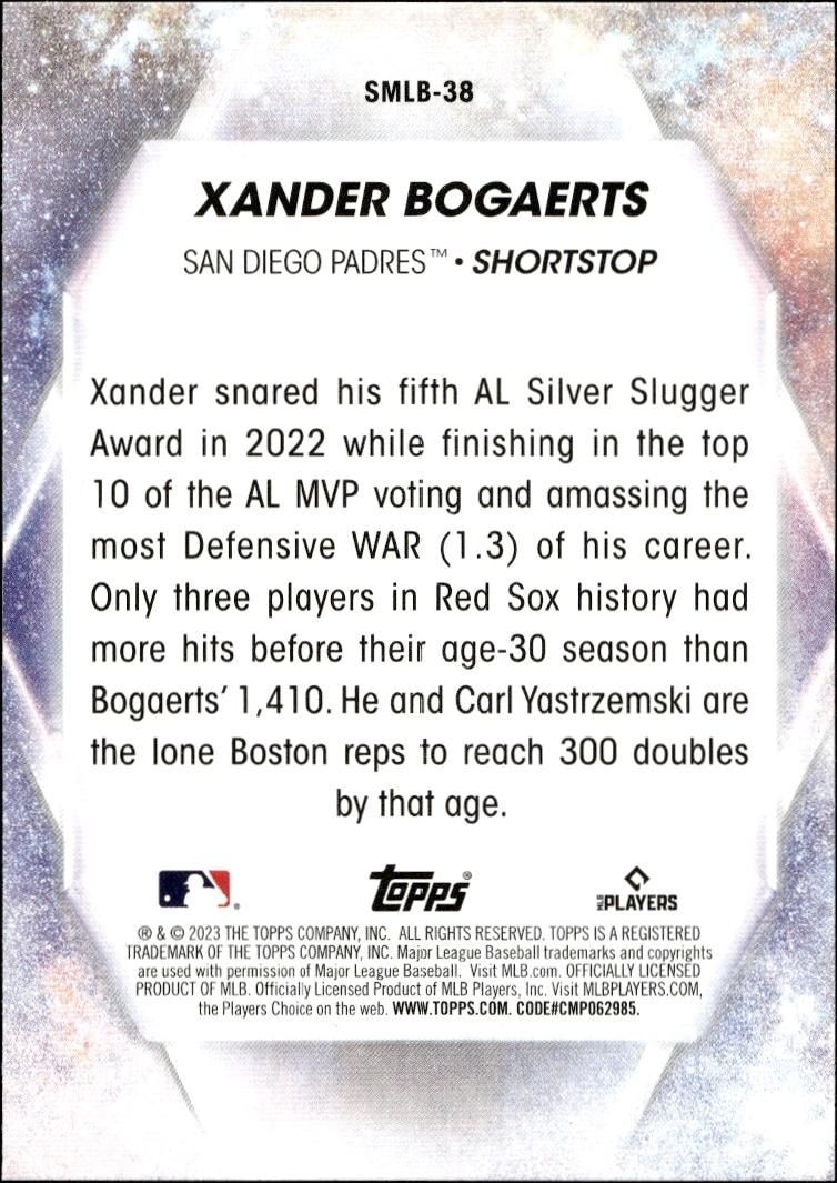 2023 Topps Series 2 Xander Bogaerts #SMLB-38 baseball trading card back