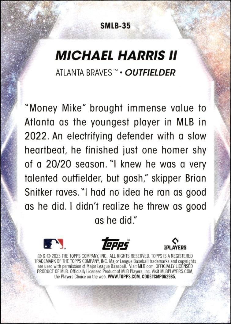 2023 Topps Series 2 Michael Harris II #SMLB-35 baseball trading card back