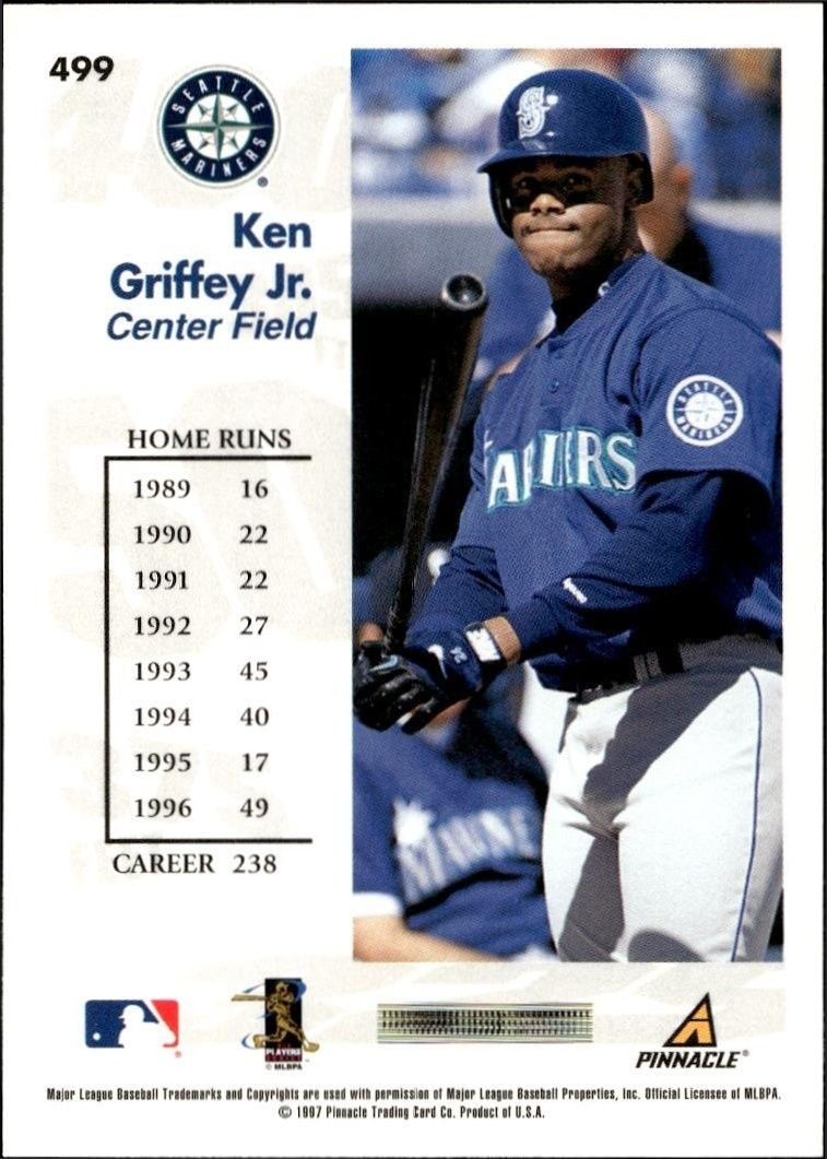 1997 Pinnacle Score Ken Griffey Jr. #499 baseball trading card back