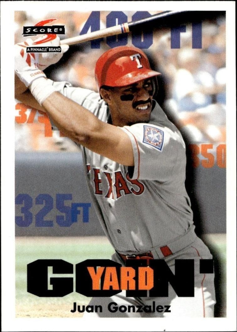 1997 Pinnacle Score Juan Gonzalez #498 trading card
